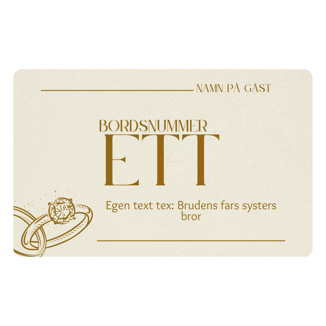 Personliga bordsplaceringskort i plast – Elegant design för bröllop, fest och event