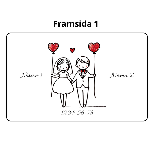 Personligt Bröllopskort i plast – med namn och datum