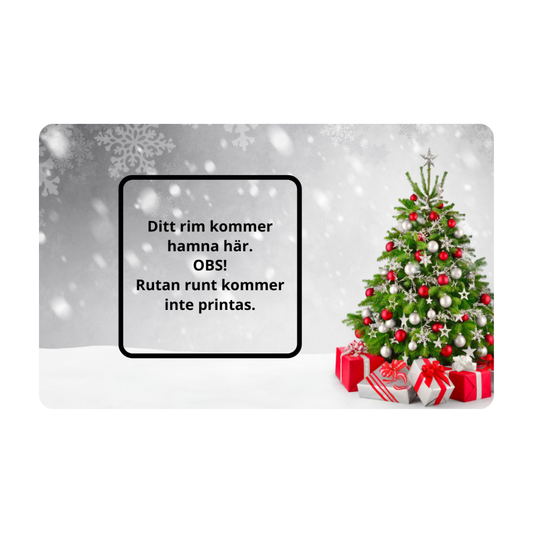 Julkort i plast med eget julrim – personlig julhälsning som varar
