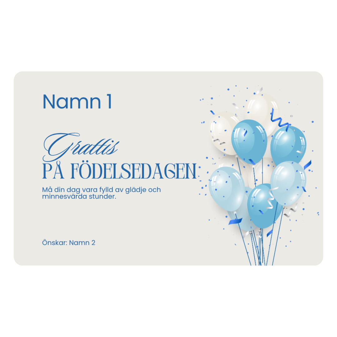 Personligt Grattiskort i plast – med mottagarens namn