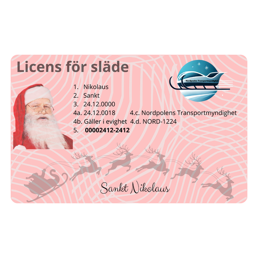 Tomtens Slädkort – Ett tomtekort i plast