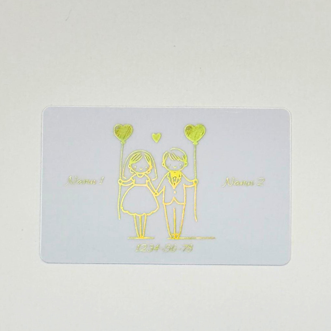 Personligt Bröllopskort i plast – med namn och datum