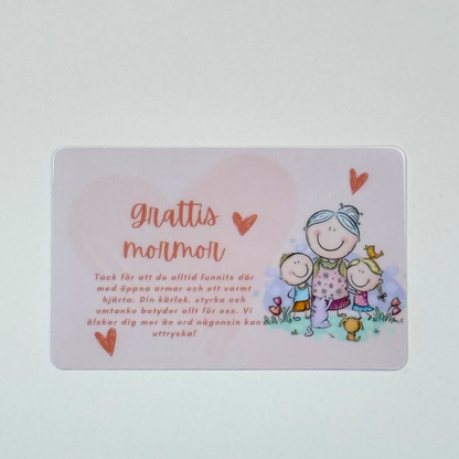 Personligt grattiskort i plast – Visa uppskattning till Mormor, Morfar, Farmor eller Farfar