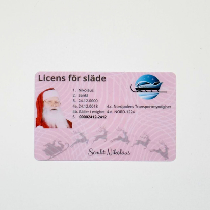 Tomtens Slädkort – Ett tomtekort i plast