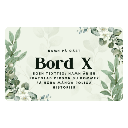 Personliga bordsplaceringskort i plast – Elegant design för bröllop, fest och event