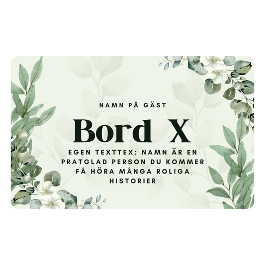 Personliga bordsplaceringskort i plast – Elegant design för bröllop, fest och event