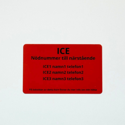 ICE-kort i plast – In Case of Emergency