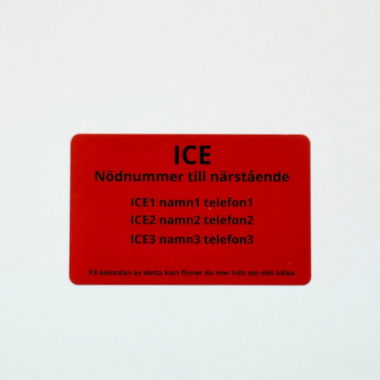 ICE-kort i plast – In Case of Emergency