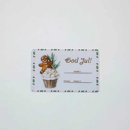 Personligt Julkort i plast – med valfritt namn