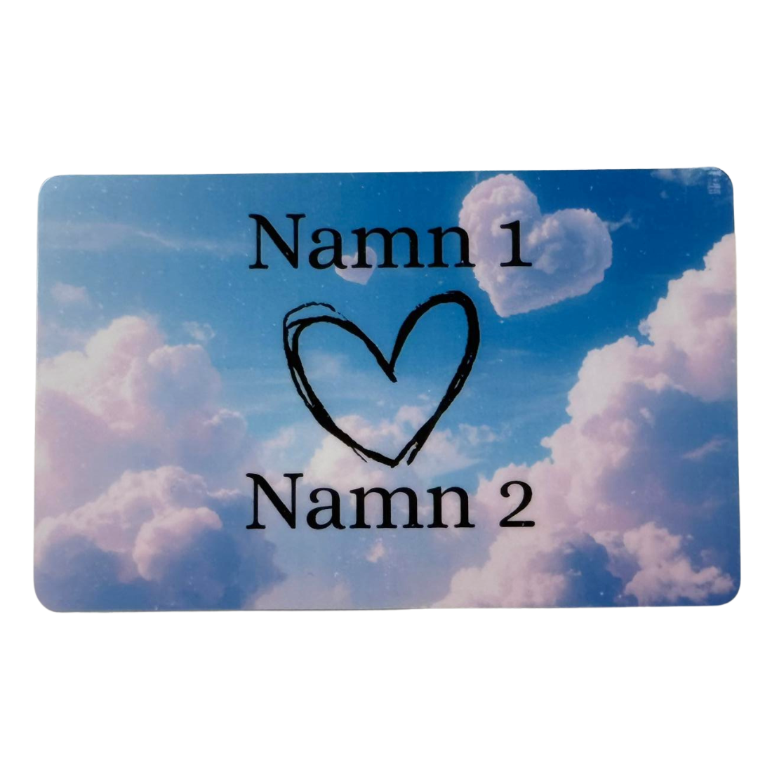 Alla hjärtans dags plastkort – Hjärta med två namn