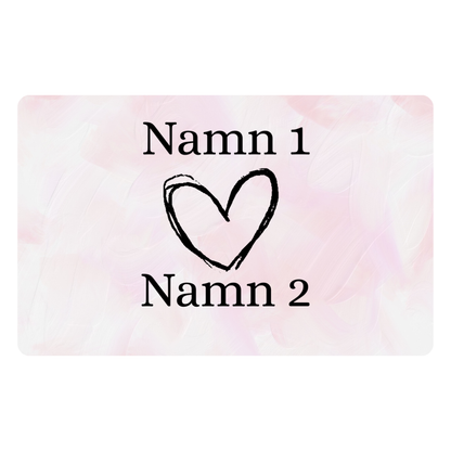 Alla hjärtans dags plastkort – Hjärta med två namn