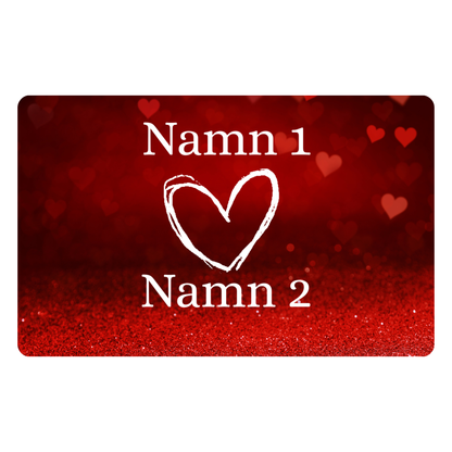 Alla hjärtans dags plastkort – Hjärta med två namn