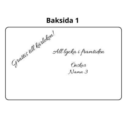 Personligt Bröllopskort i plast – med namn och datum