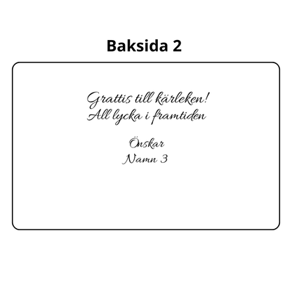 Personligt Bröllopskort i plast – med namn och datum