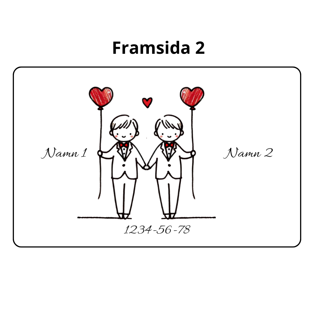 Personligt Bröllopskort i plast – med namn och datum