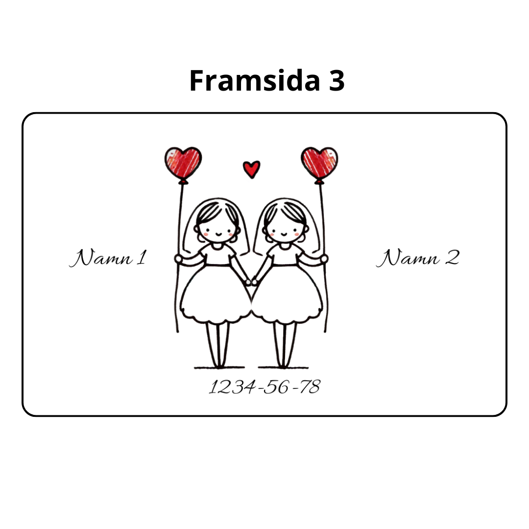 Personligt Bröllopskort i plast – med namn och datum