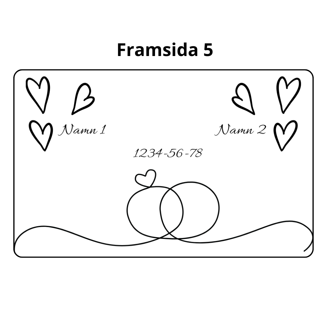 Personligt Bröllopskort i plast – med namn och datum
