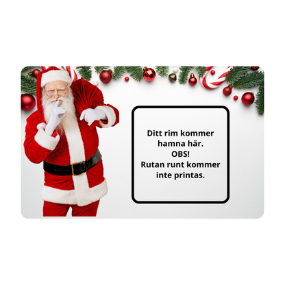 Julkort i plast med eget julrim – personlig julhälsning som varar