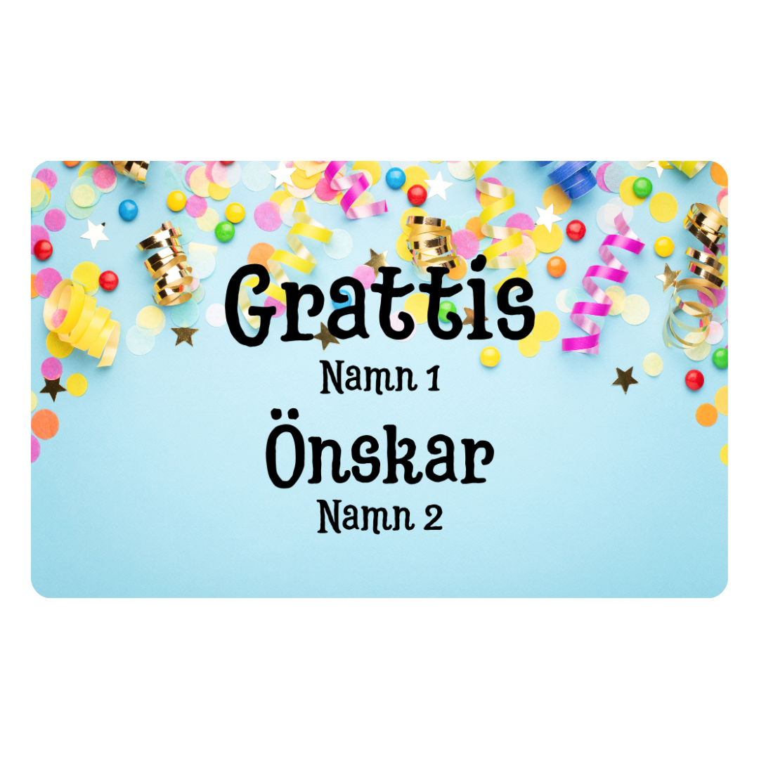Personligt Grattiskort i plast – med mottagarens namn