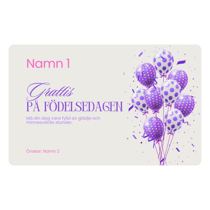 Personligt Grattiskort i plast – med mottagarens namn