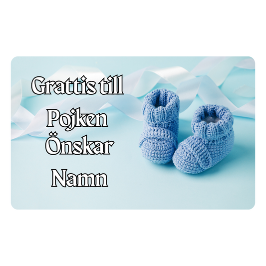 Grattiskort i plast – “Grattis till bebisen”