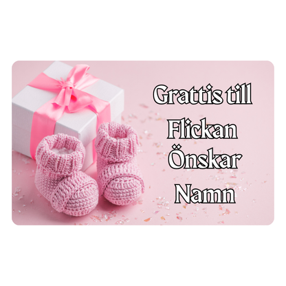 Grattiskort i plast – “Grattis till bebisen”