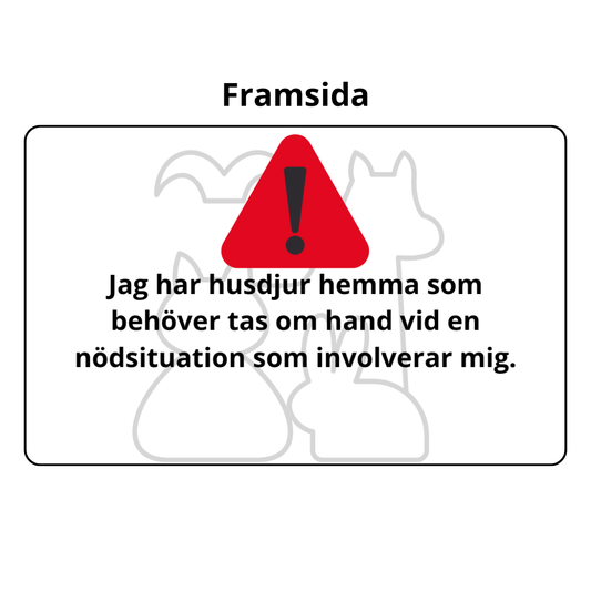 Djurägar-kort i plast – Trygghet för dina husdjur om något händer dig