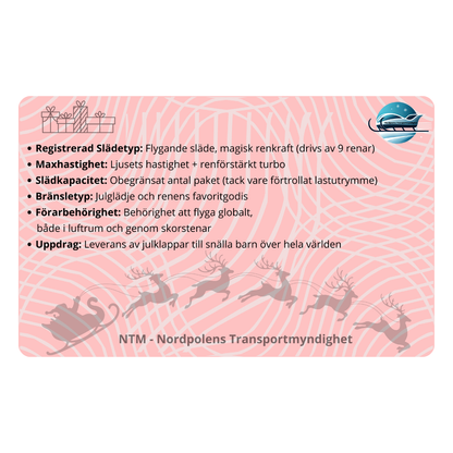 Tomtens Slädkort – Ett tomtekort i plast