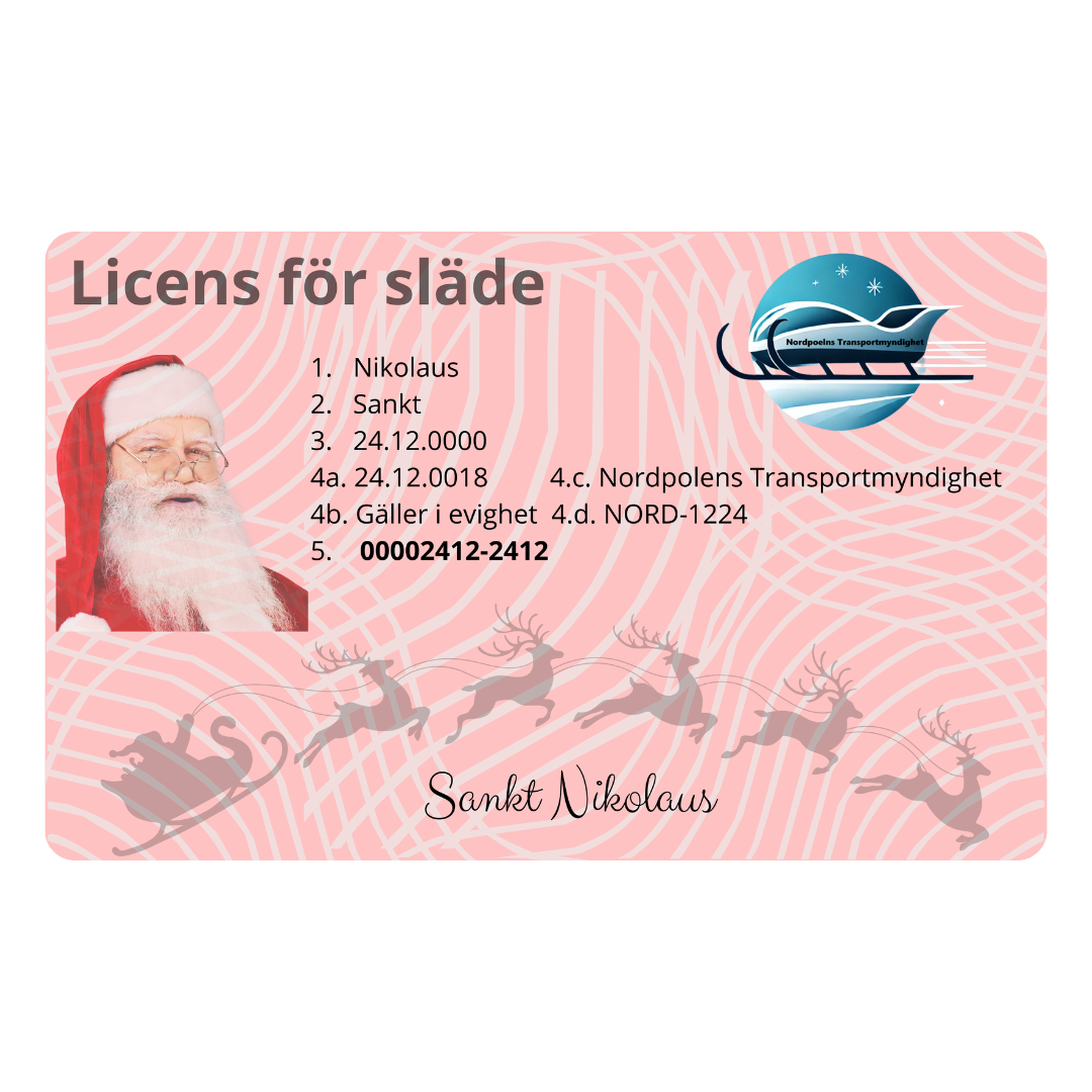 Tomtens Slädkort – Ett tomtekort i plast