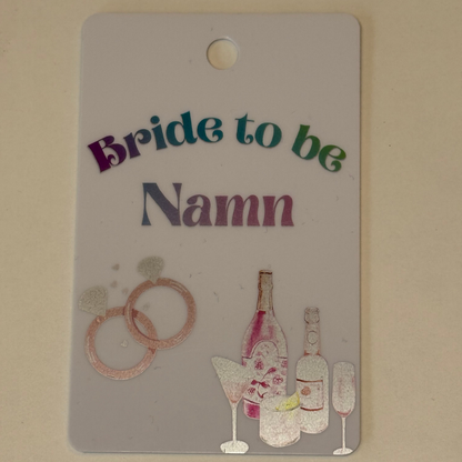Bride to Be eller Bride Squad plastkort med Lanyard - Mingel edition