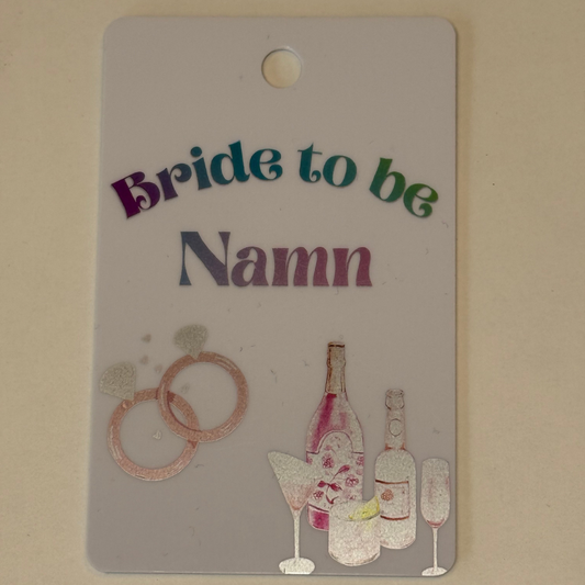 Bride to Be eller Bride Squad plastkort med Lanyard - Mingel edition