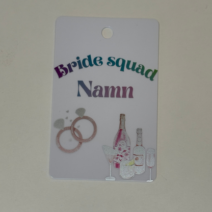Bride to Be eller Bride Squad plastkort med Lanyard - Mingel edition