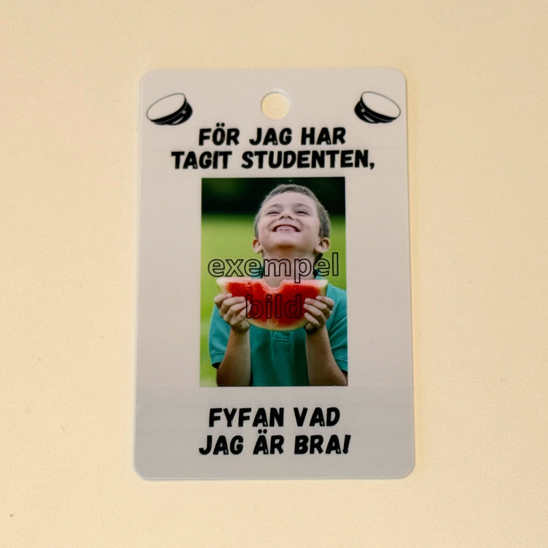 Studenthänge - studentplakat i miniformat med personlig bild