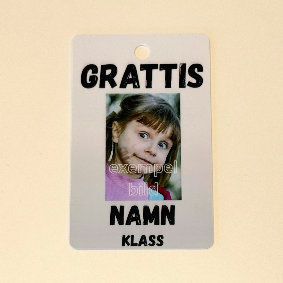 Studenthänge - studentplakat i miniformat Grattis med Namn och Klass