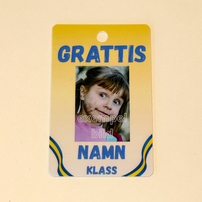 Studenthänge - studentplakat i miniformat Grattis med Namn och Klass