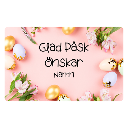 Påskkort i plast med personligt namn
