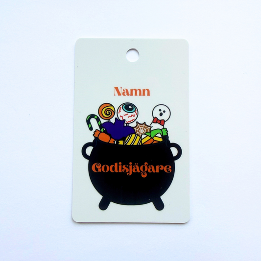 Godisjägare – Personligt Halloweenhänge med namn