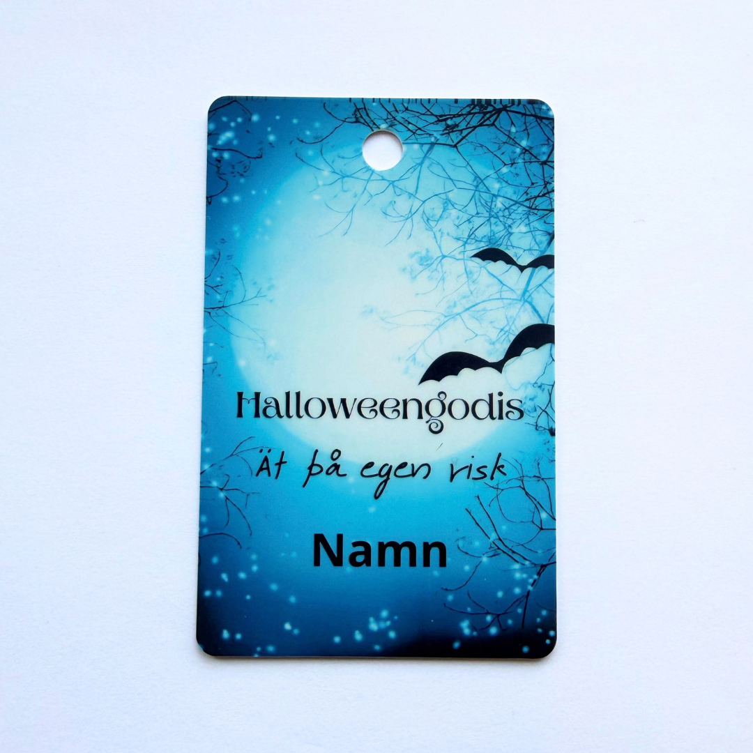 Halloweengodis – Personligt godiskort med namn