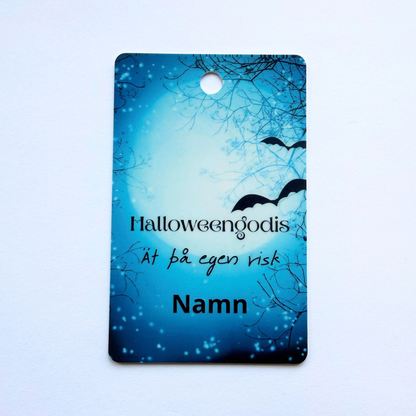 Halloweengodis – Personligt godiskort med namn
