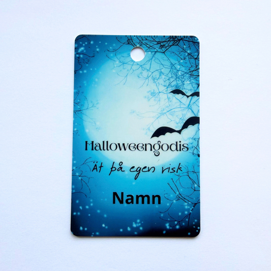 Halloweengodis – Personligt godiskort med namn