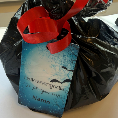 Halloweengodis – Personligt godiskort med namn