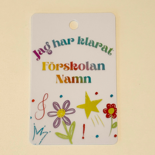 Avslutningsdiplom förskola med namn & lanyard