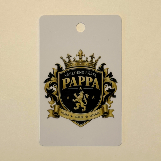 Världens bästa pappa – Plastkort med sköld
