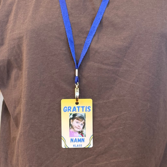 Studenthänge - studentplakat i miniformat Grattis med Namn och Klass